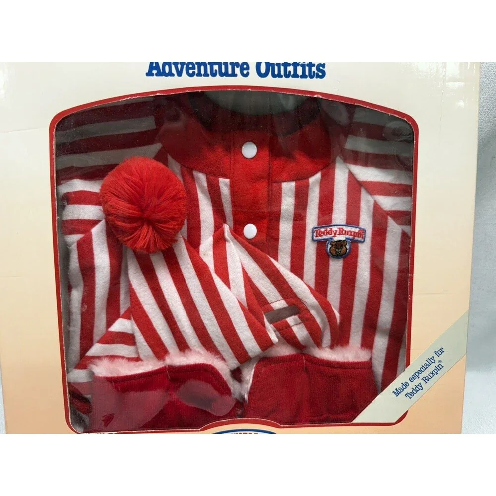 Teddy Ruxpin Adventure Outfit red white Nightshirt World of Wonder VIntage 1985